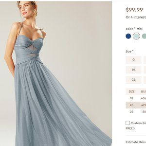 Blue size 0 cocktail dress- never worn, perfect condition